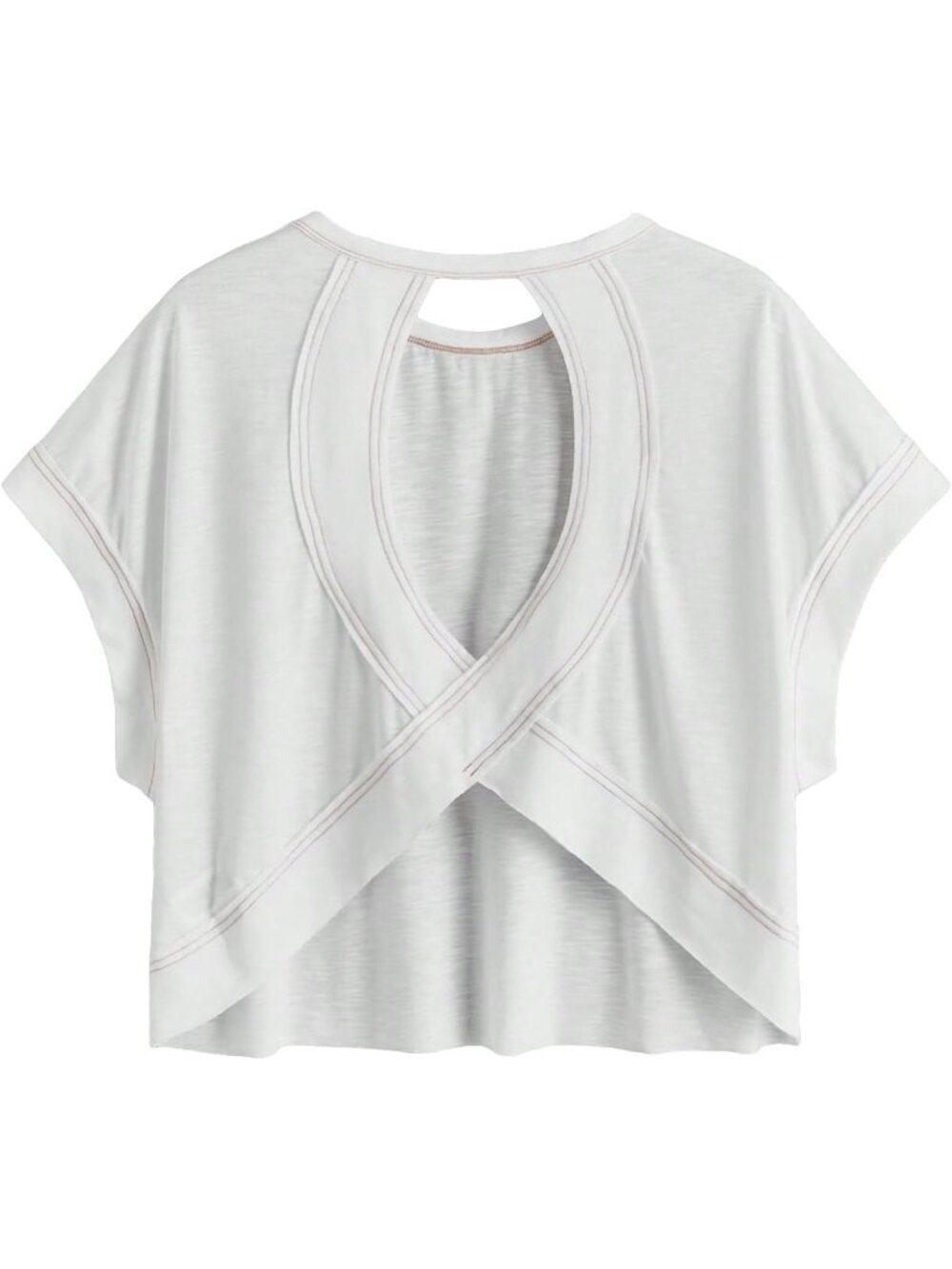 Open Back Workout Tee | Casual Short Sleeve Athletic Shirt | Oversized Gym Top